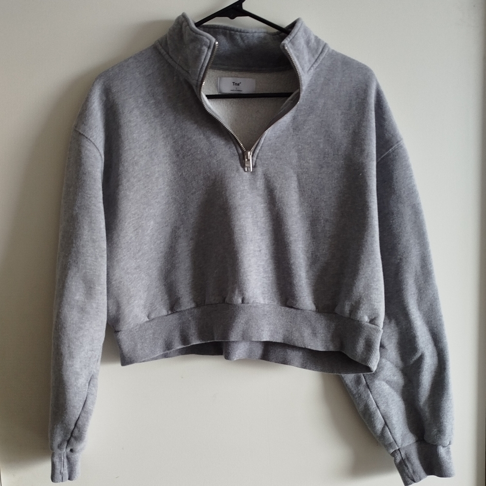 TNA Gray Quarter-Zip Sweatshirt